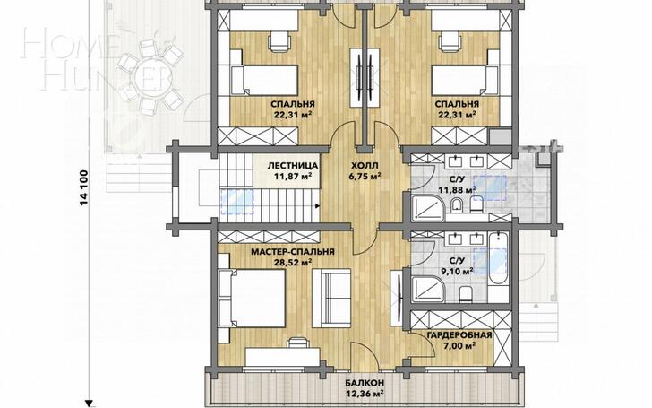 2-этажный коттедж 229.5 м² с отделкой