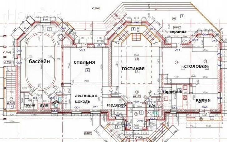 2-этажный коттедж 800 м² с отделкой