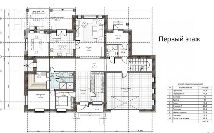 2-этажный коттедж 480 м² без отделки