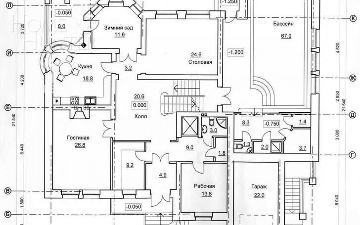 2-этажный коттедж 785 м² без отделки