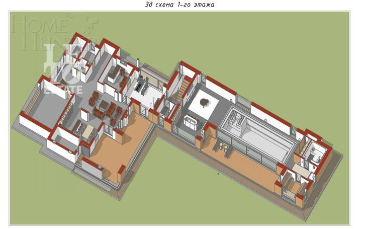2-этажный коттедж 313 м² с отделкой