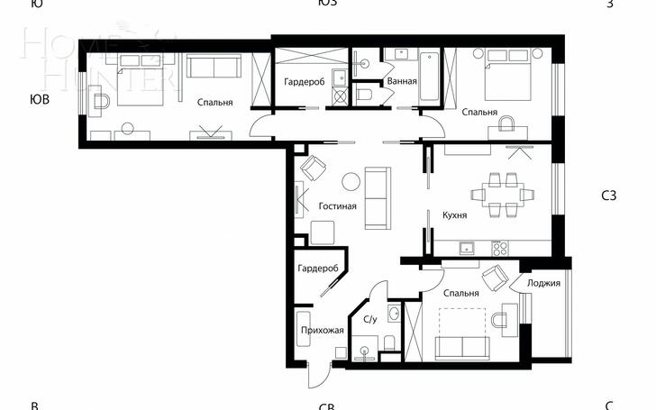 3-КОМН. КВАРТИРА С ОТДЕЛКОЙ 140.2 М² НА 2 ЭТАЖЕ