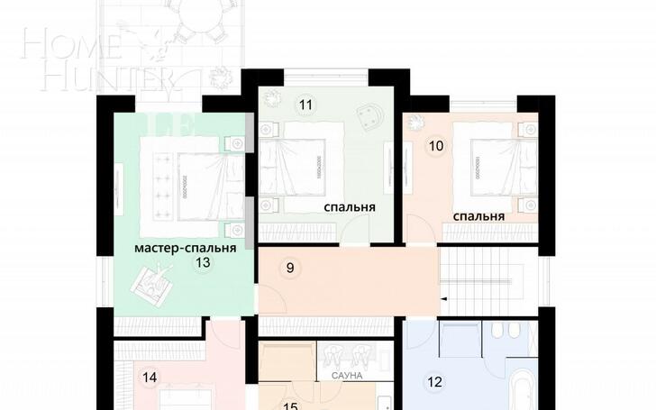 2-этажный коттедж 307 м² без отделки