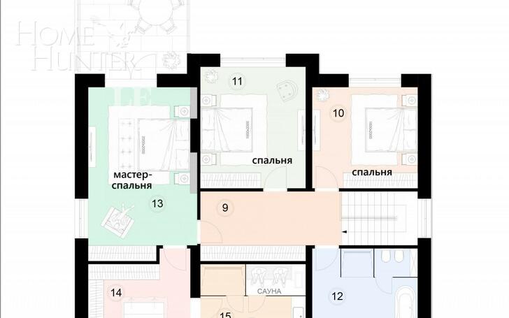 2-этажный коттедж 307 м² без отделки