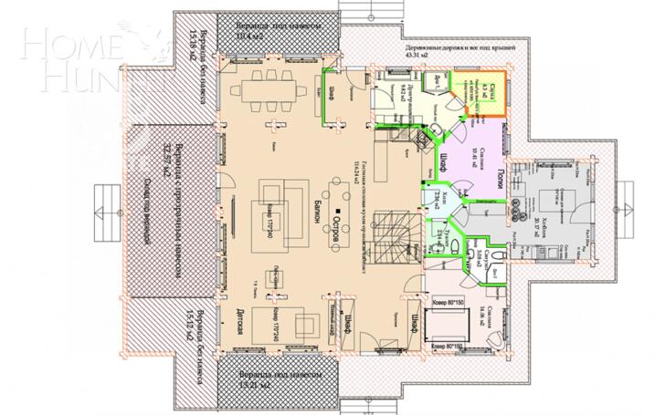 2-этажный коттедж 400 м² с отделкой
