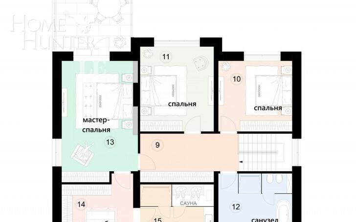 2-этажный коттедж 307 м² без отделки