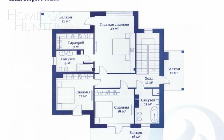 3-этажный коттедж 1 000 м² с отделкой