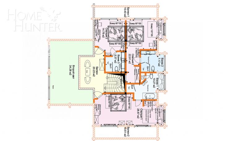 2-этажный коттедж 400 м² с отделкой