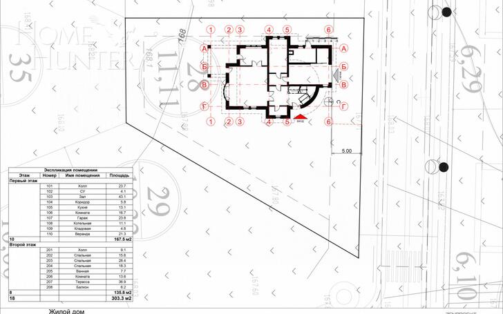 2-этажный коттедж 303 м² без отделки