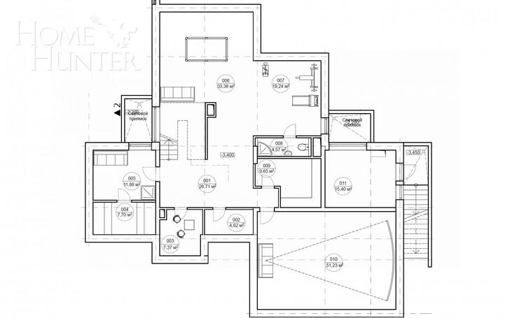 2-этажный коттедж 558 м² без отделки
