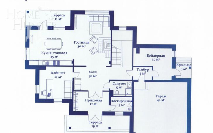 3-этажный коттедж 1 000 м² с отделкой