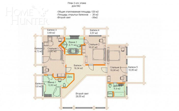 2-этажный коттедж 500 м² с отделкой