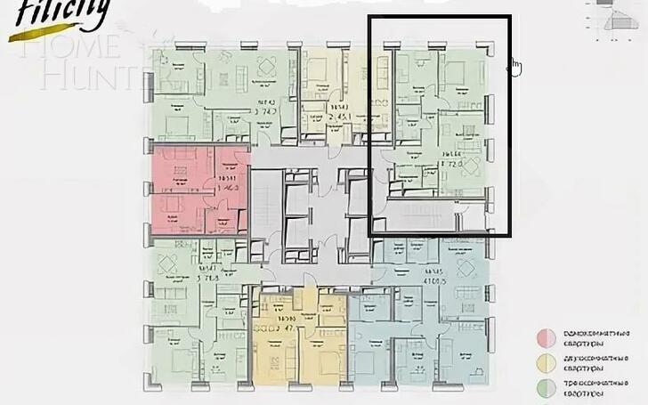 3-КОМН. КВАРТИРА БЕЗ ОТДЕЛКИ 72 М² НА 25 ЭТАЖЕ