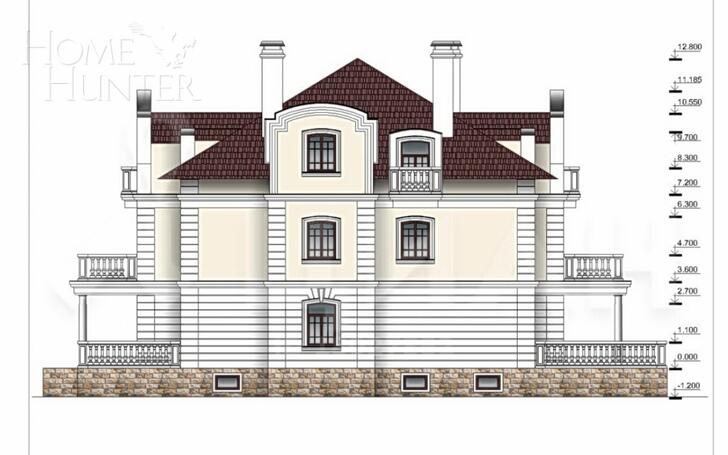 2-этажный коттедж 900 м² без отделки