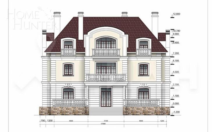 2-этажный коттедж 900 м² без отделки