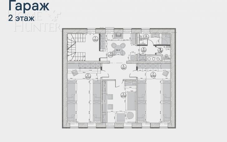 3-этажный коттедж 1 269 м² без отделки