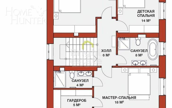 2-этажный коттедж 350 м² без отделки