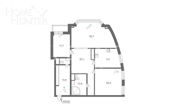 3-КОМН. КВАРТИРА С ОТДЕЛКОЙ 152.5 М² НА 6 ЭТАЖЕ