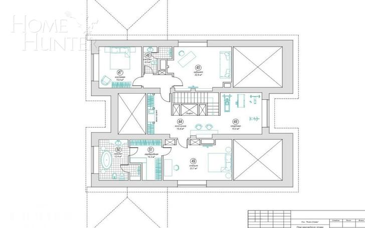 2-этажный коттедж 700 м² без отделки