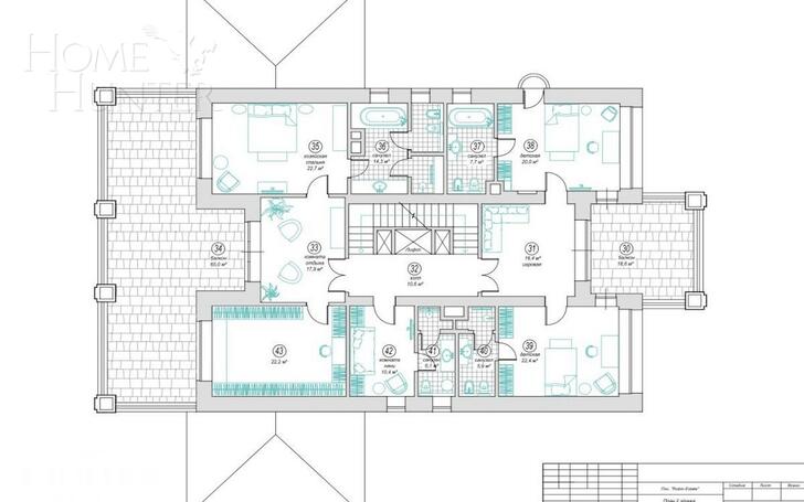 2-этажный коттедж 700 м² без отделки