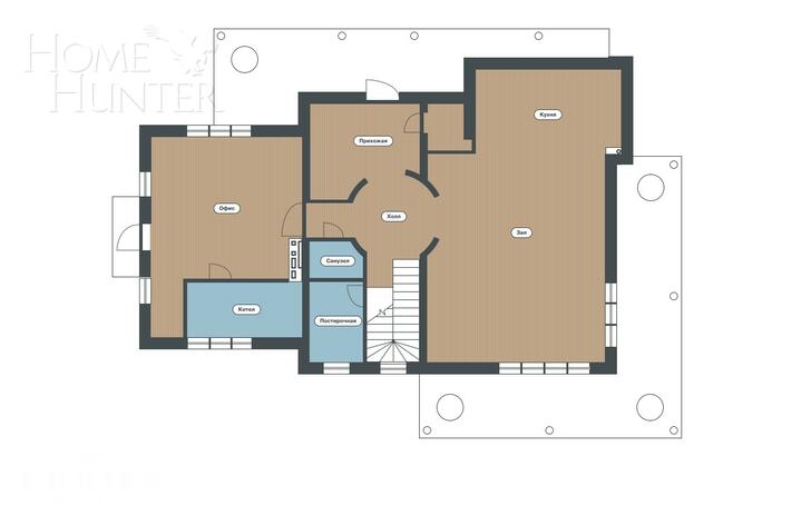 3-этажный коттедж 650 м² с отделкой