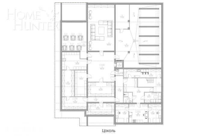 2-этажный коттедж 1 596 м² без отделки