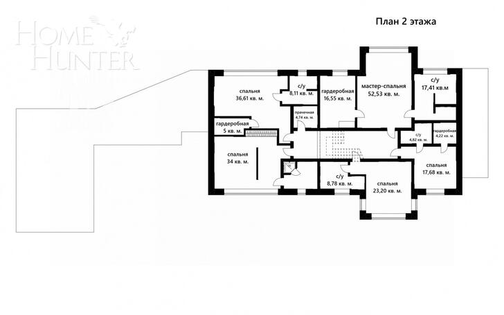 2-этажный коттедж 750 м² без отделки