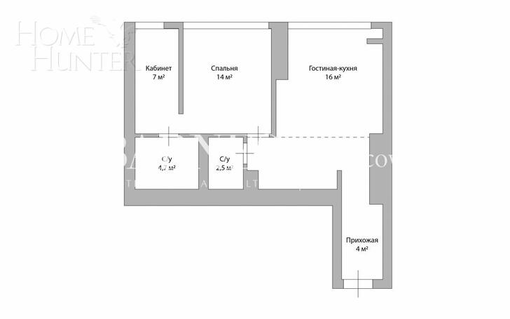2-КОМН. КВАРТИРА С ОТДЕЛКОЙ 60.2 М² НА 25 ЭТАЖЕ