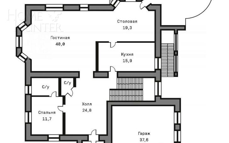 3-этажный коттедж 680 м² без отделки