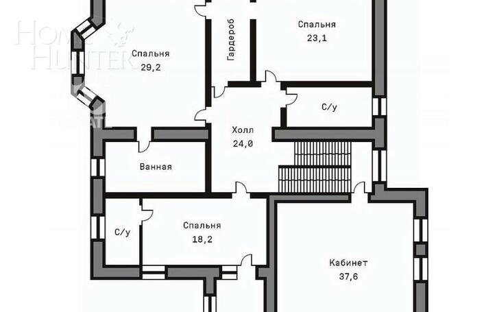 3-этажный коттедж 680 м² без отделки