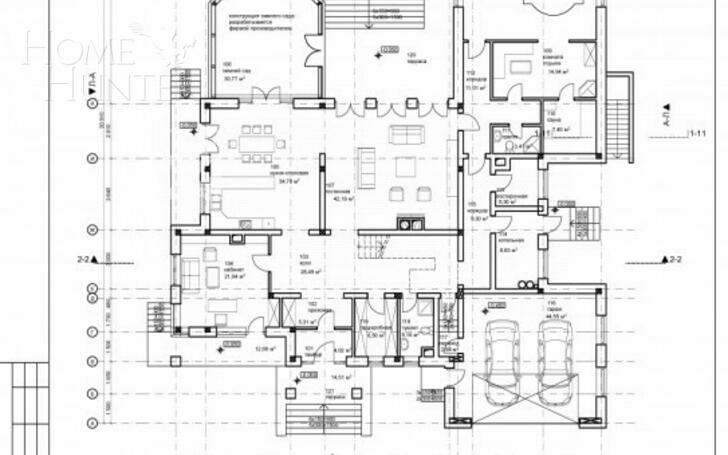 2-этажный коттедж 590 м² без отделки