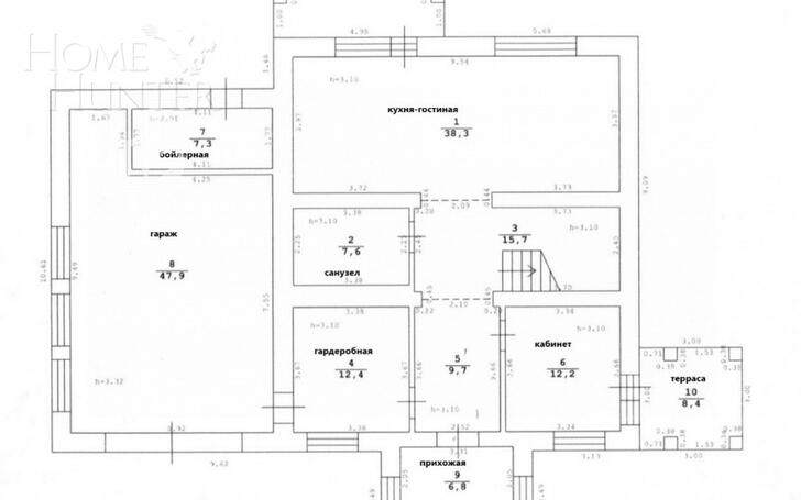 2-этажный коттедж 320 м² с отделкой