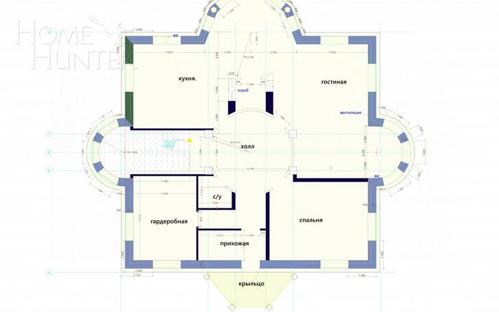 2-этажный коттедж 460 м² без отделки