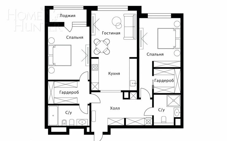 3-КОМН. КВАРТИРА БЕЗ ОТДЕЛКИ 121.3 М² НА 2 ЭТАЖЕ
