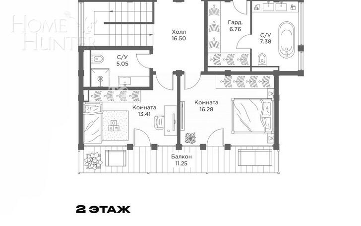 2-этажный коттедж 322.2 м² без отделки