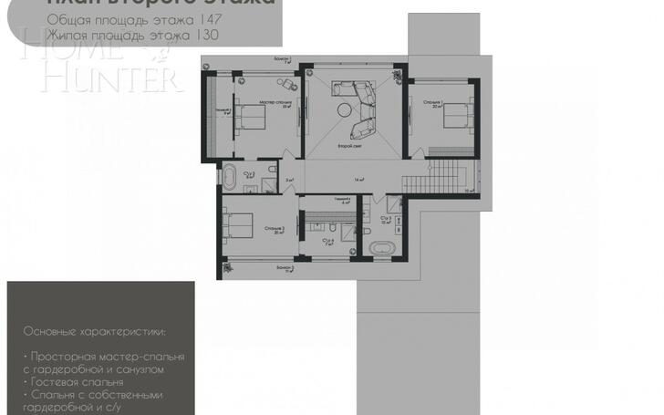 2-этажный коттедж 435 м² с отделкой