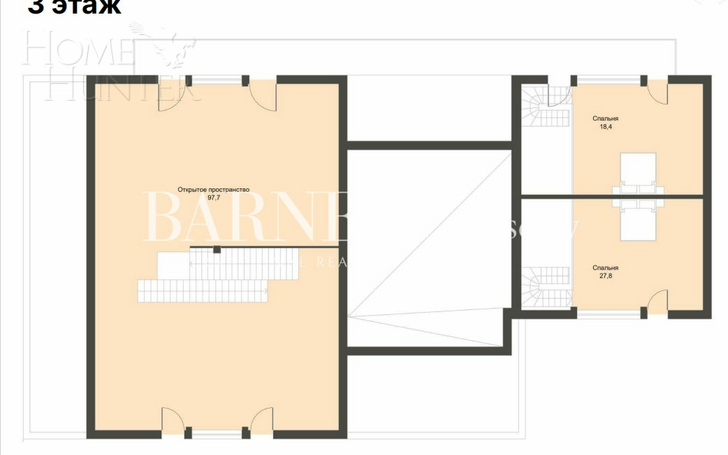 2-этажный коттедж 1 050 м² без отделки