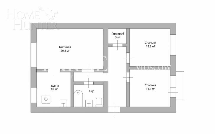 3-КОМН. КВАРТИРА С ОТДЕЛКОЙ 73.2 М² НА 4 ЭТАЖЕ