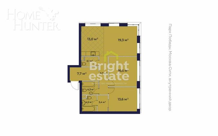3-КОМН. КВАРТИРА БЕЗ ОТДЕЛКИ 92.1 М² НА 12 ЭТАЖЕ