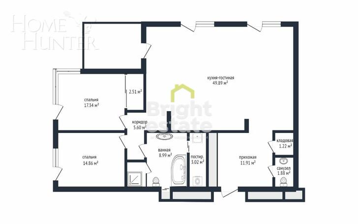 3-КОМН. КВАРТИРА С ОТДЕЛКОЙ 120 М² НА 2 ЭТАЖЕ