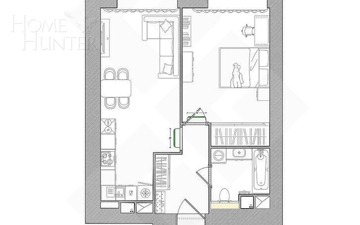 2-КОМН. КВАРТИРА С ОТДЕЛКОЙ 55 М² НА 13 ЭТАЖЕ