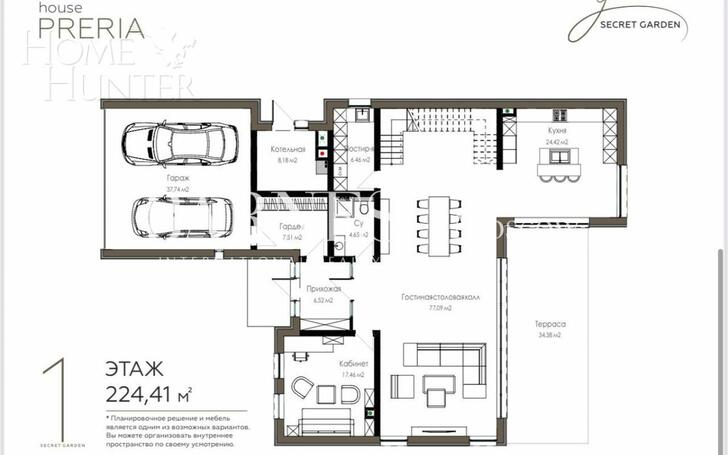2-этажный коттедж 393 м² без отделки