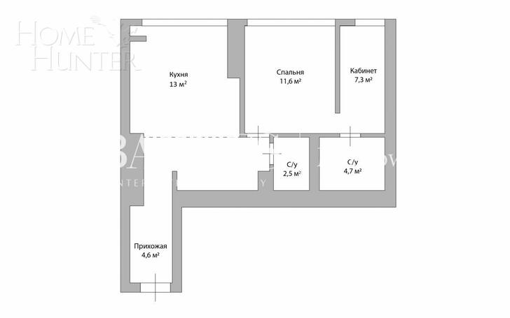 2-КОМН. КВАРТИРА С ОТДЕЛКОЙ 59.5 М² НА 25 ЭТАЖЕ