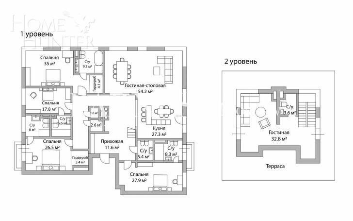 2-УРОВНЕВЫЙ ПЕНТХАУС БЕЗ ОТДЕЛКИ 320 М² НА 6 ЭТАЖЕ