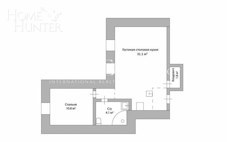 2-КОМН. КВАРТИРА С ОТДЕЛКОЙ 52 М² НА 4 ЭТАЖЕ