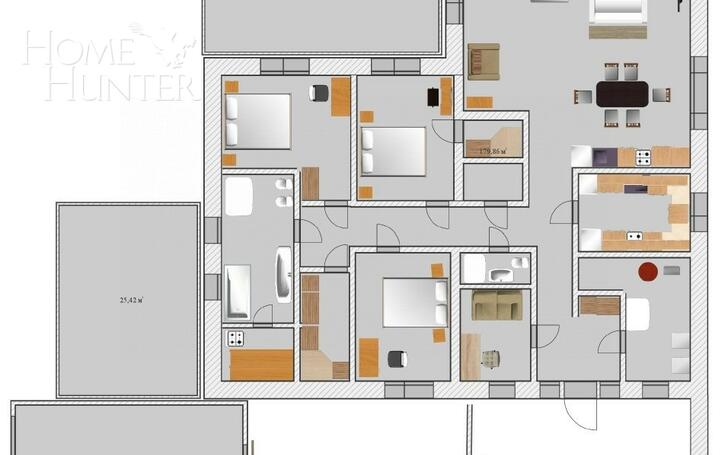1-этажный коттедж 250 м² без отделки