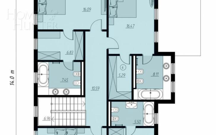 2-этажный коттедж 230 м² без отделки