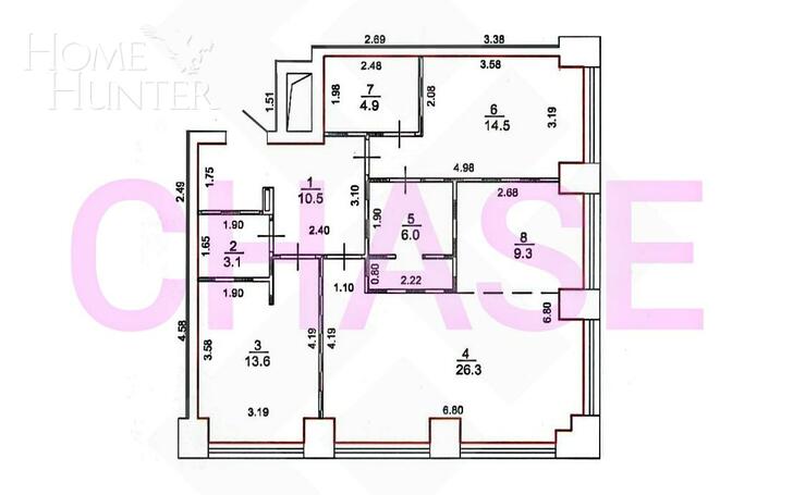 3-КОМН. КВАРТИРА С ОТДЕЛКОЙ 88.2 М² НА 6 ЭТАЖЕ