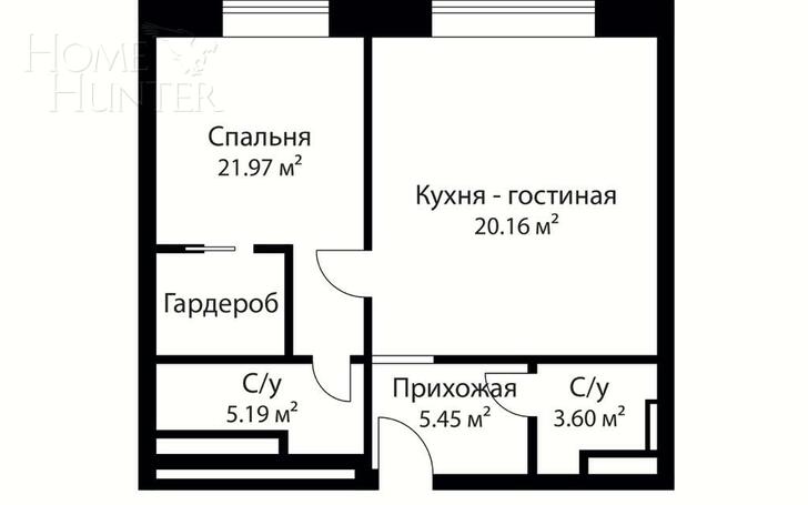 2-КОМН. КВАРТИРА БЕЗ ОТДЕЛКИ 66 М² НА 3 ЭТАЖЕ
