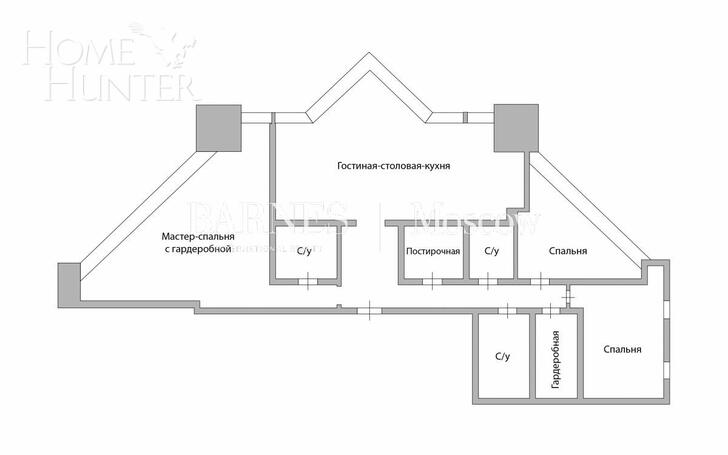 4-КОМН. АПАРТАМЕНТЫ С ОТДЕЛКОЙ 202 М² НА 53 ЭТАЖЕ